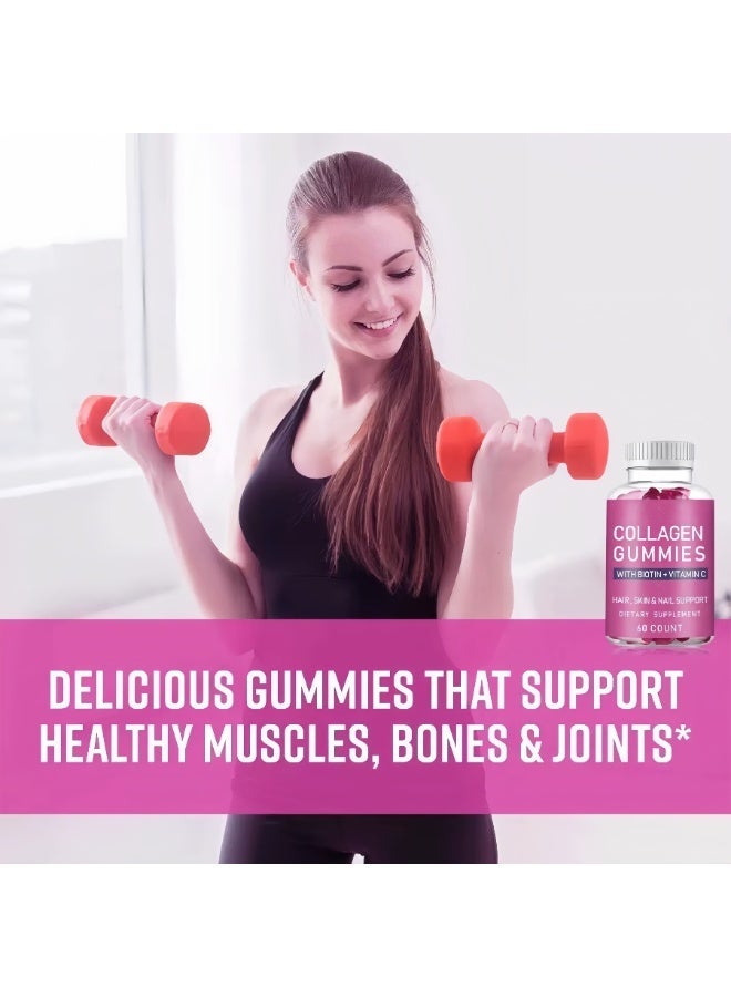 بيودي الكولاجين الإضافي القوي + البيوتين: الدعم الحلو للشعر والبشرة والأظافر، 60 مضغوطًا. - Image 2